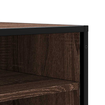 skobænk 84x40x53,5 cm konstrueret træ metal brun egetræsfarve