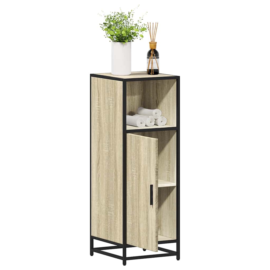 Badeværelsesskab i sonoma eg 35 × 37,5 × 100 cm - konstrueret træ og metal