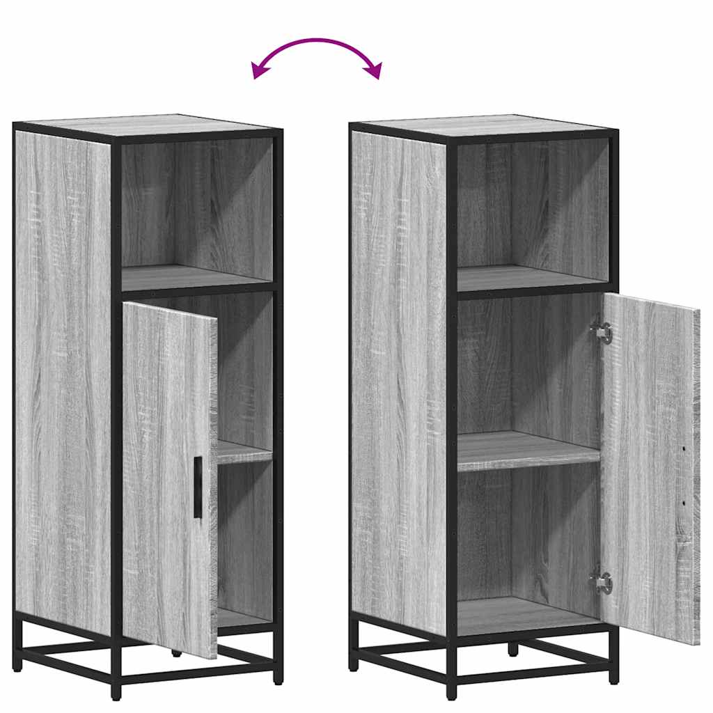 badeværelsesskab 35x37,5x100 cm konstrueret træ grå sonoma-eg