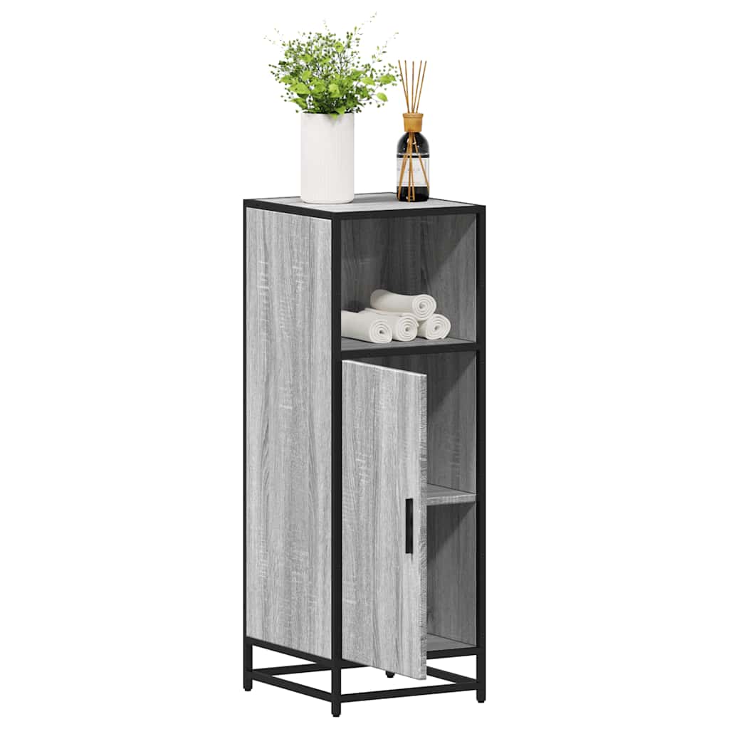 Badeværelsesskab 35×37,5×100 cm - grå sonoma-eg, konstrueret træ