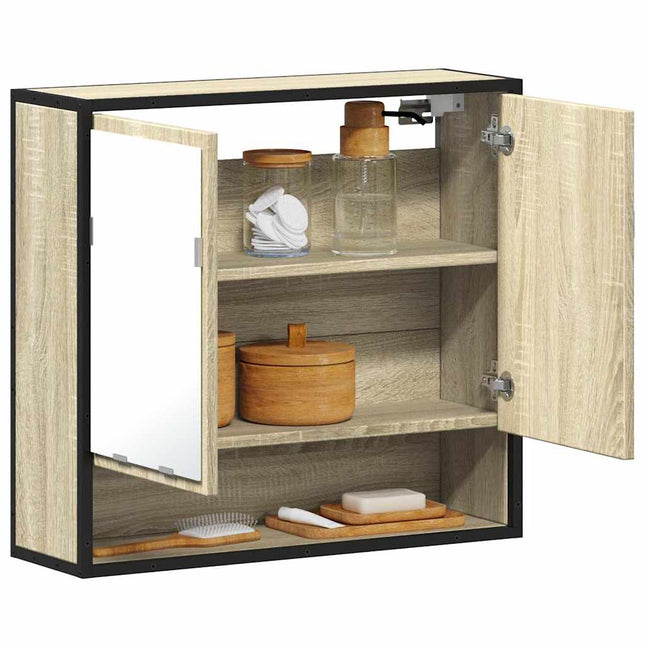 spejlskab til badeværelset Sonoma eg 65x20x60 cm konstrueret træ