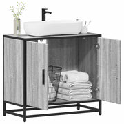 skab til håndvask til badeværelse 65x33x60 cm grå sonoma-eg