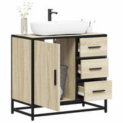 underskab til badeværelse 65x33x60 cm konstrueret træ sonoma-eg