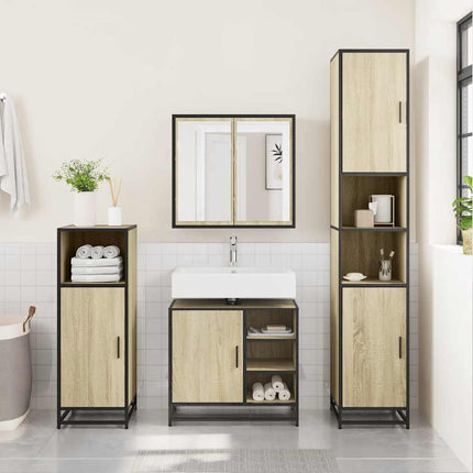 badeværelsesvaskeskab Sonoma eg 65x33x60 cm konstrueret træ