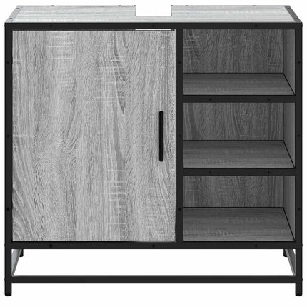 skab til håndvask til badeværelse 65x33x60 cm grå sonoma-eg
