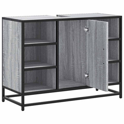 underskab til håndvask 80x33x60 cm konstrueret træ grå sonoma