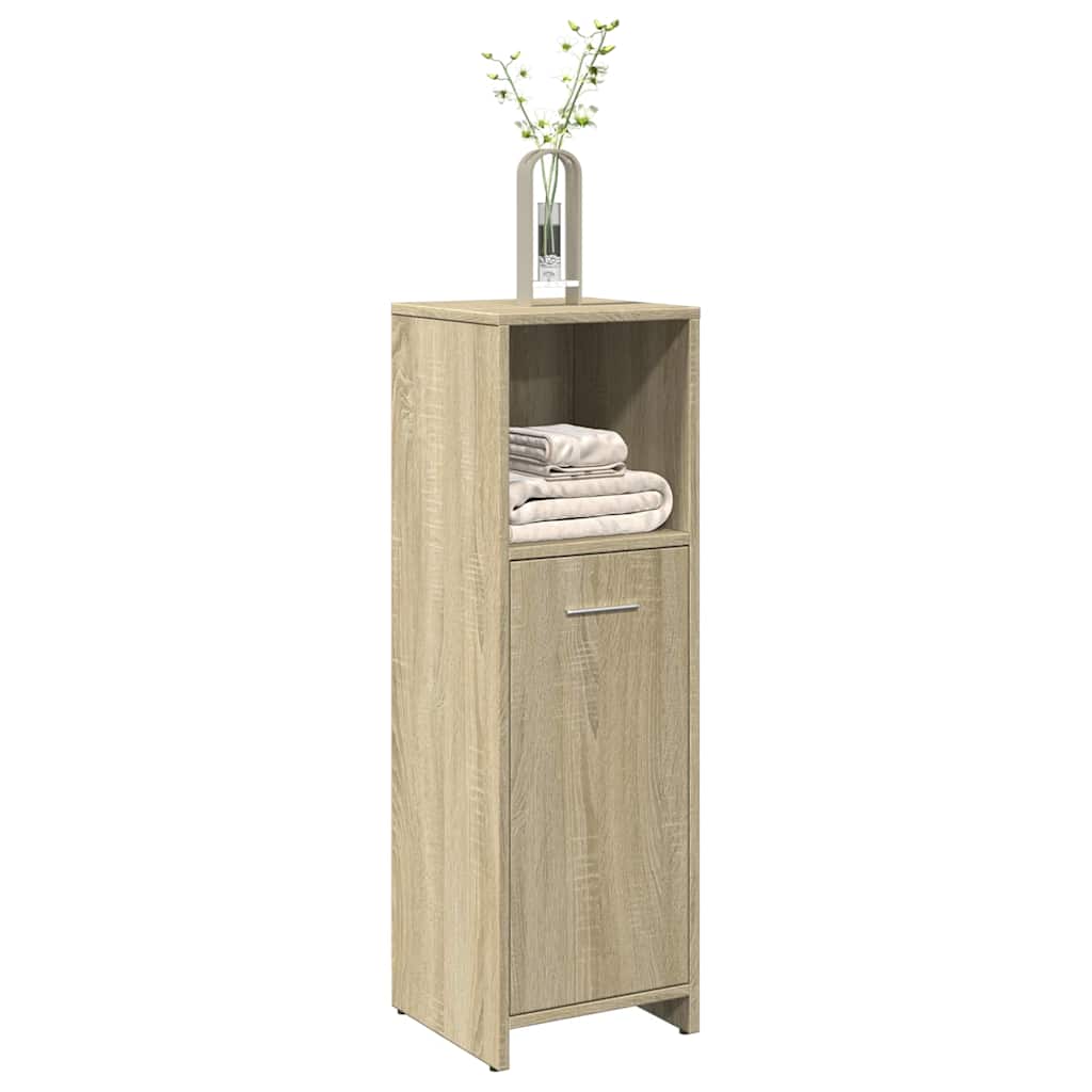 vidaXL badeværelsesskab 30x30x95 cm konstrueret træ sonoma-eg