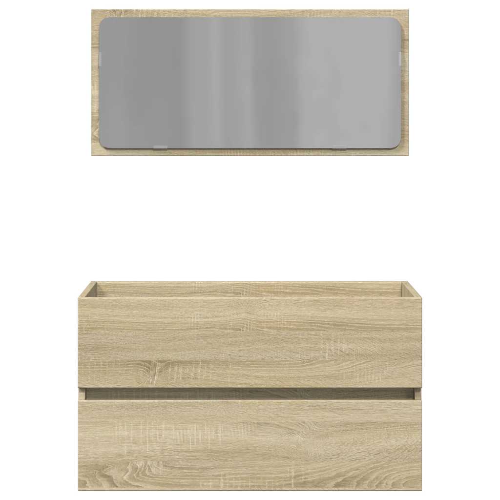 badeværelsesskab 80x38,5x45 cm konstrueret træ sonoma-eg
