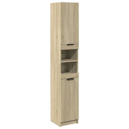 badeværelsesskab 32x34x188,5 cm konstrueret træ sonoma-eg