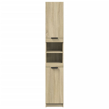 badeværelsesskab 32x34x188,5 cm konstrueret træ sonoma-eg