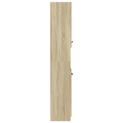 badeværelsesskab 32x34x188,5 cm konstrueret træ sonoma-eg
