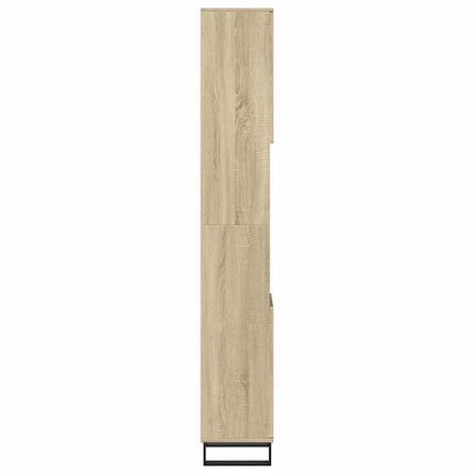 badeværelsesskab 30x30x190 cm konstrueret træ sonoma-eg