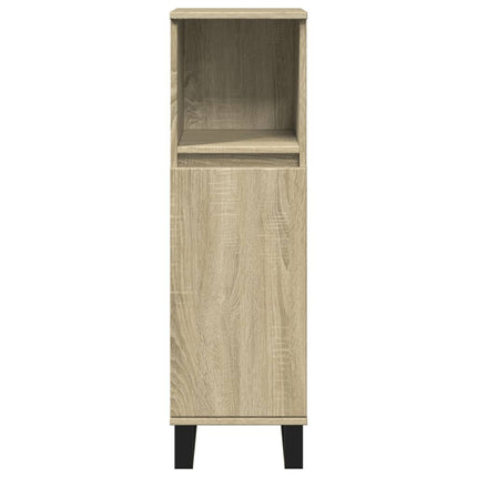 badeværelsesskab 30x30x100 cm konstrueret træ sonoma-eg