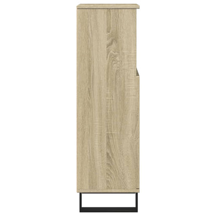 badeværelsesskab 30x30x100 cm konstrueret træ sonoma-eg