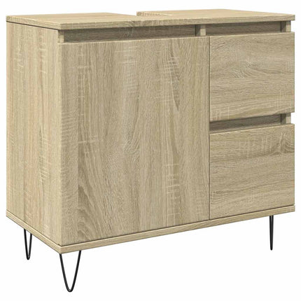 badeværelsesskab 65x33x60 cm konstrueret træ sonoma-eg