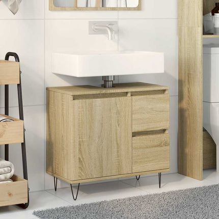 badeværelsesskab 65x33x60 cm konstrueret træ sonoma-eg