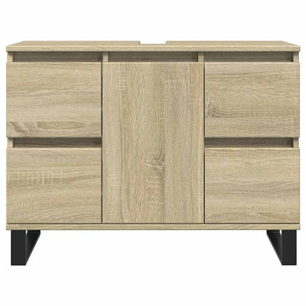 badeværelsesskab 80x33x60 cm konstrueret træ sonoma-eg