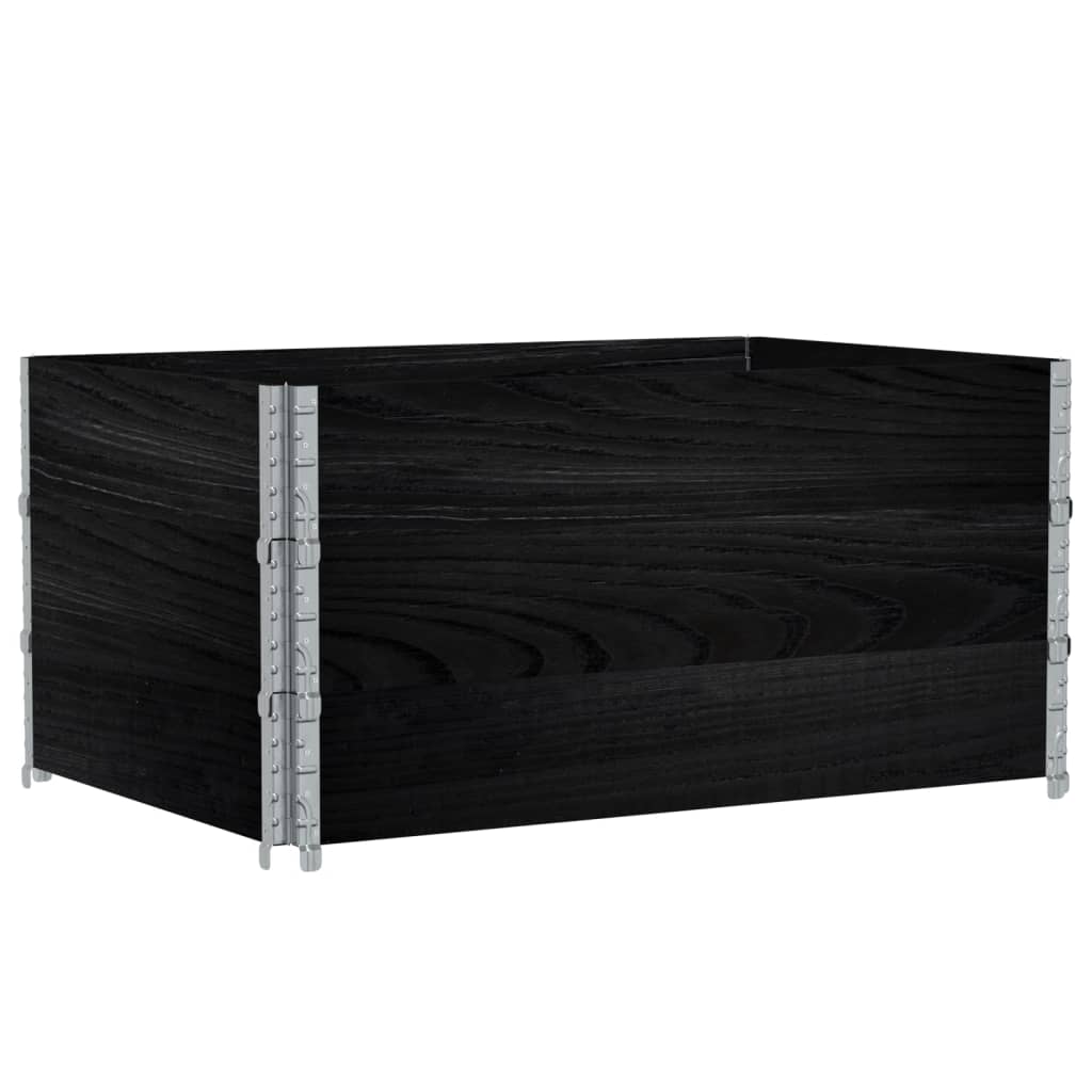 pallerammer 3 stk. 120x80 cm massivt fyrretræ sort