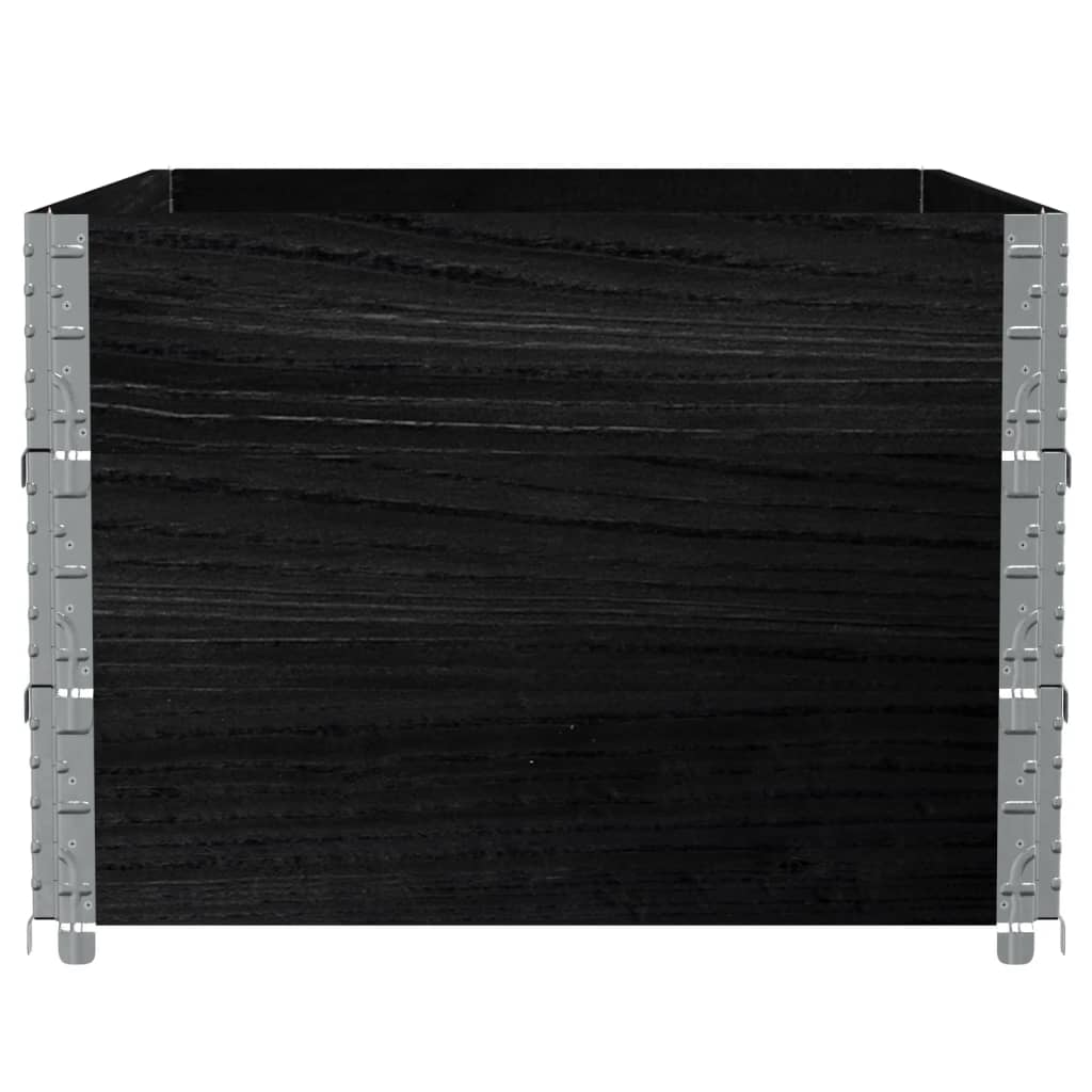 pallerammer 3 stk. 120x80 cm massivt fyrretræ sort