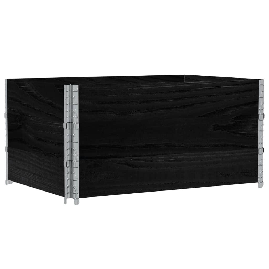 pallerammer 3 stk. 120x80 cm massivt fyrretræ sort