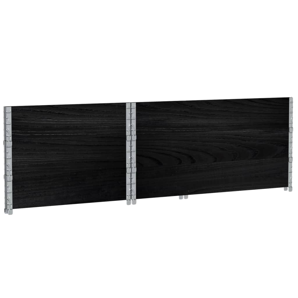 pallerammer 3 stk. 120x80 cm massivt fyrretræ sort