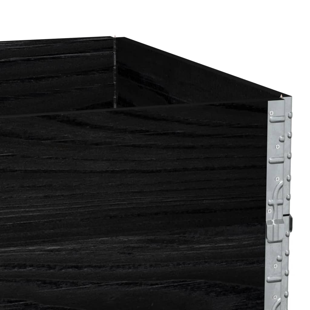 pallerammer 3 stk. 120x80 cm massivt fyrretræ sort