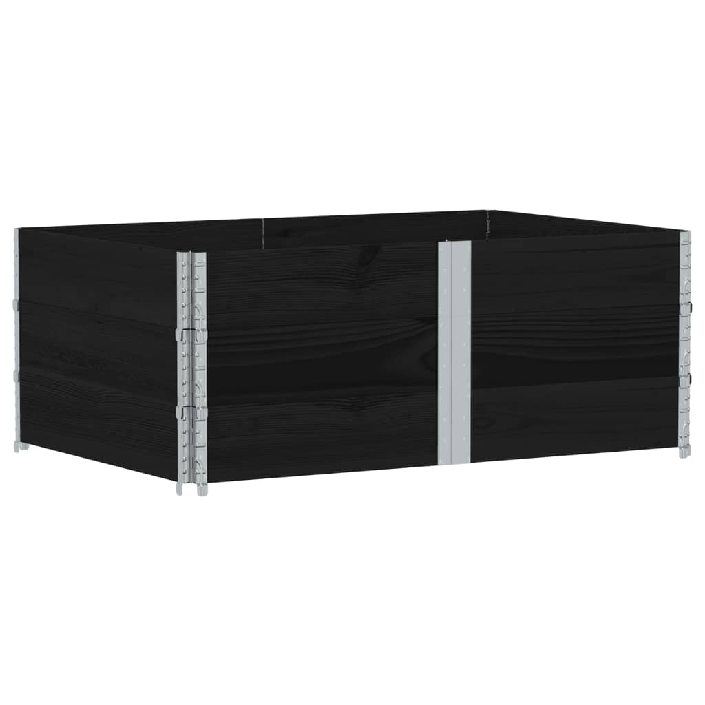 pallerammer 3 stk. 150x100 cm massivt fyrretræ sort