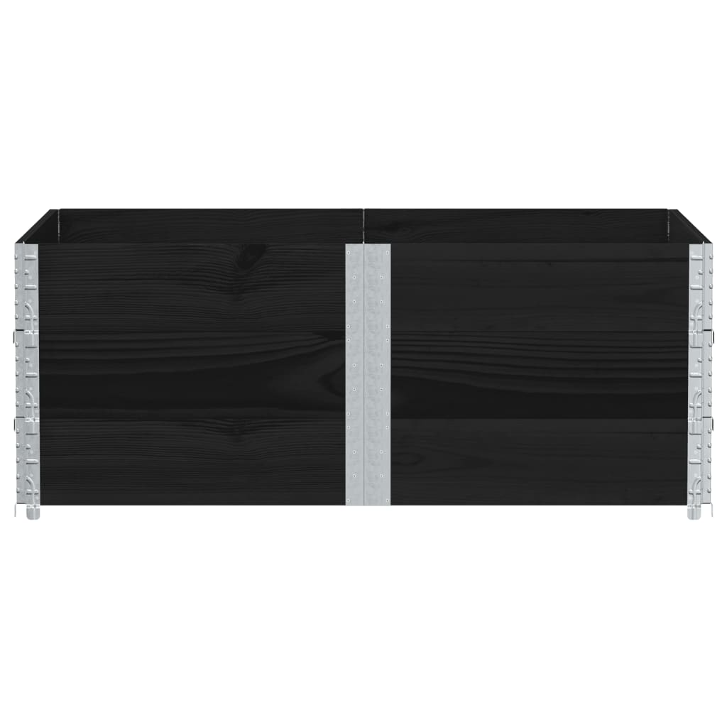 pallerammer 3 stk. 150x100 cm massivt fyrretræ sort
