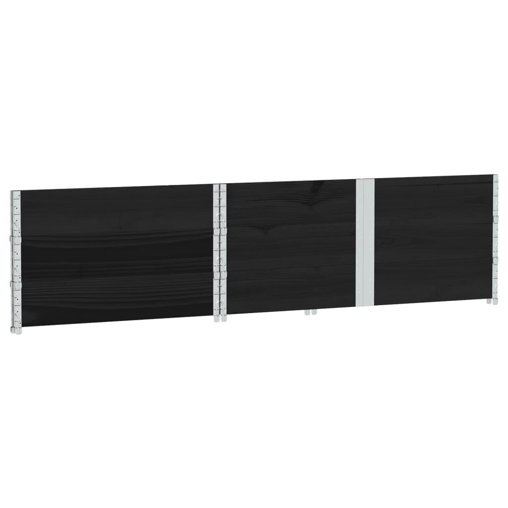 pallerammer 3 stk. 150x100 cm massivt fyrretræ sort