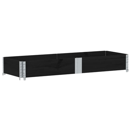 plantekasse 150x50 cm massivt fyrretræ sort