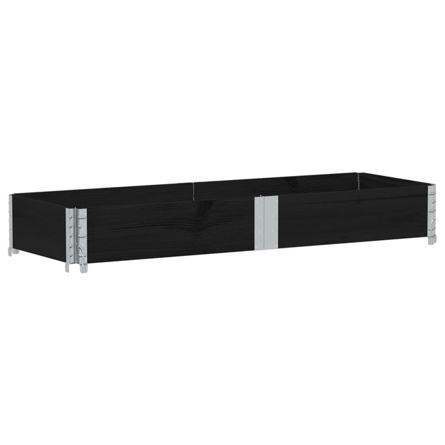 plantekasse 150x50 cm massivt fyrretræ sort