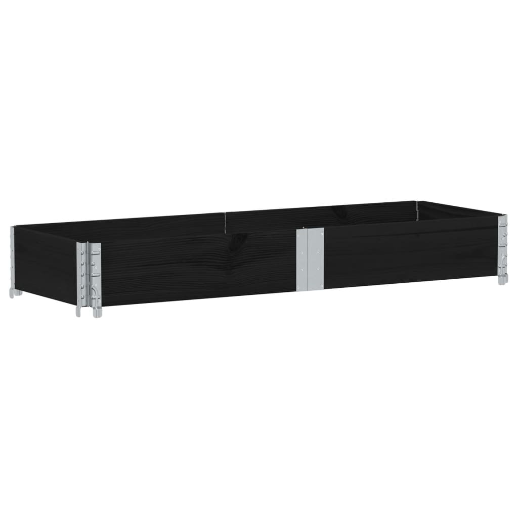 plantekasse 150x50 cm massivt fyrretræ sort