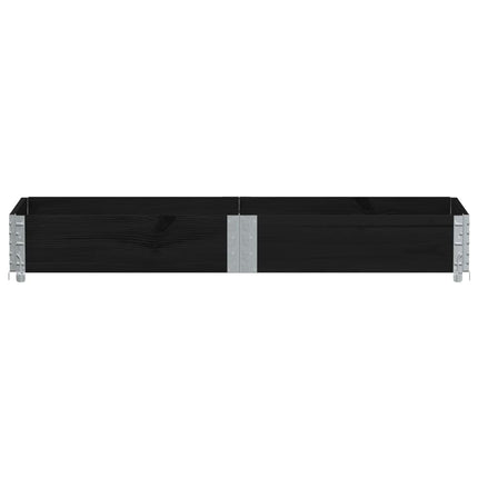 plantekasse 150x50 cm massivt fyrretræ sort