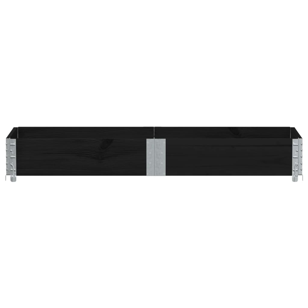 plantekasse 150x50 cm massivt fyrretræ sort