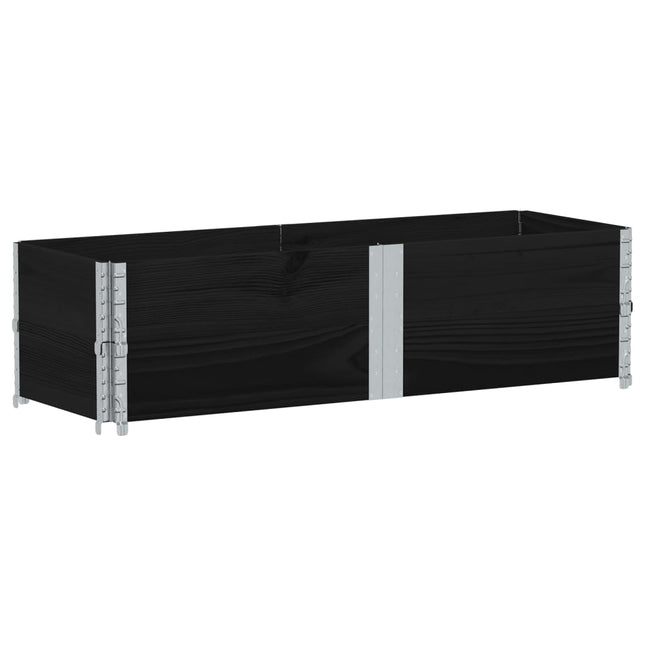 plantekasse 150x50 cm massivt fyrretræ sort
