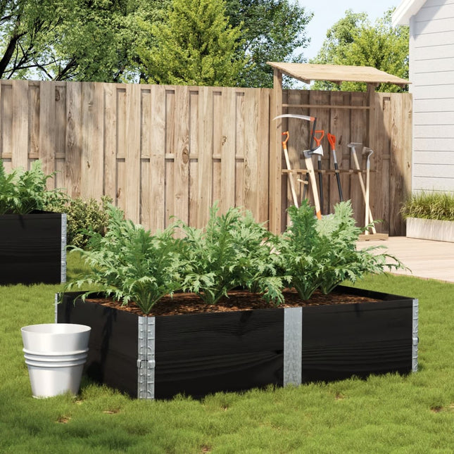 plantekasse 150x100 cm massivt fyrretræ sort