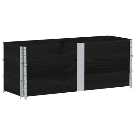 plantekasse 150x50 cm massivt fyrretræ sort