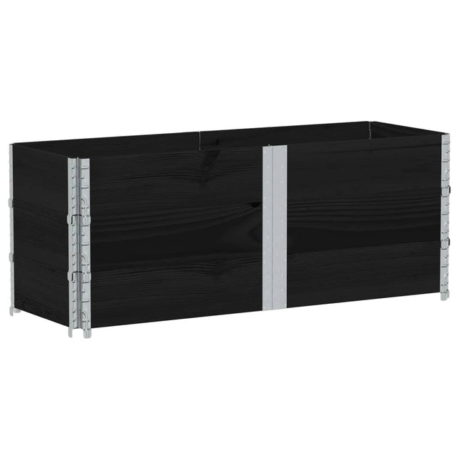 plantekasse 150x50 cm massivt fyrretræ sort