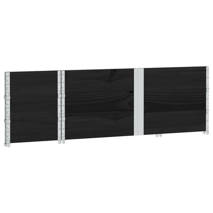 plantekasse 150x50 cm massivt fyrretræ sort