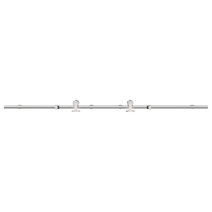 hardwarekit til skydedør 183 cm rustfrit stål sølvfarvet
