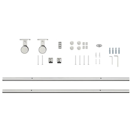 hardwarekit til skydedør 183 cm rustfrit stål sølvfarvet