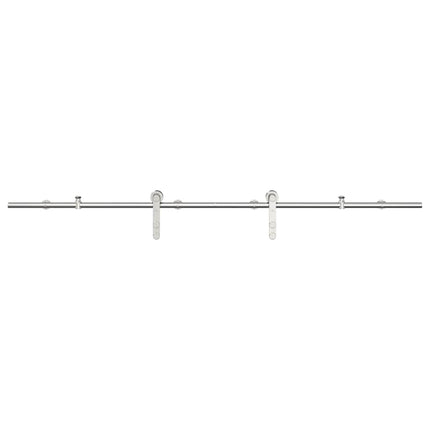 hardwarekit til skydedør 183 cm rustfrit stål sølvfarvet