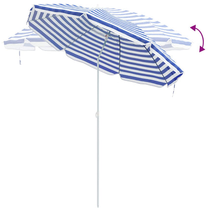 Havesol 263 x 263 x 272 cm 170T polyester Blå og Hvid