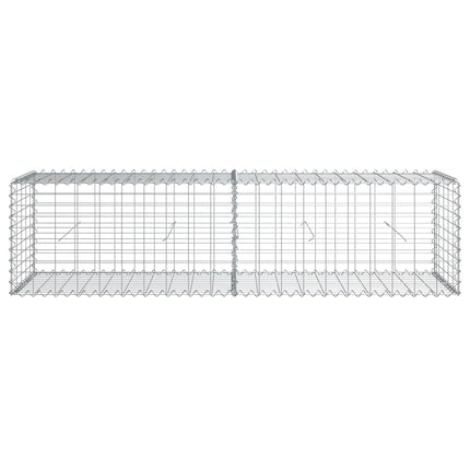 gabionkurv med cover 200x50x50 cm galvaniseret jern
