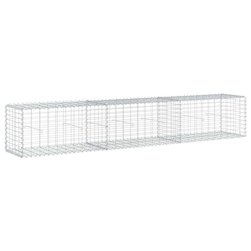 gabionkurv med cover 300x50x50 cm galvaniseret jern
