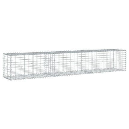 gabionkurv med cover 300x50x50 cm galvaniseret jern