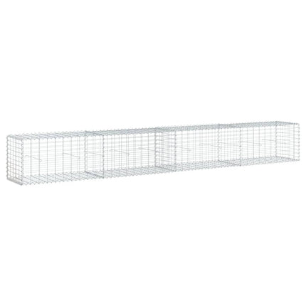 gabionkurv m. cover 400x50x50 cm galvaniseret jern