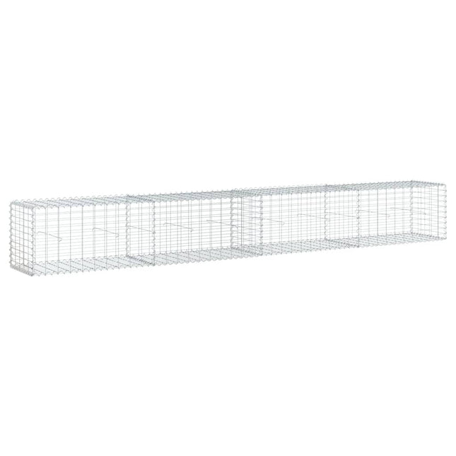 gabionkurv m. cover 400x50x50 cm galvaniseret jern