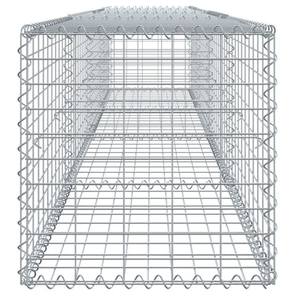 gabionkurv m. cover 400x50x50 cm galvaniseret jern