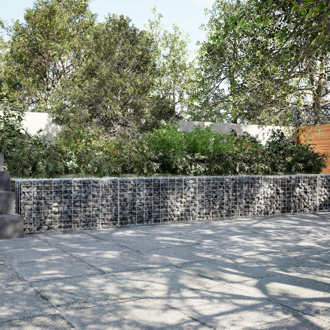 gabionkurv m. cover 400x50x50 cm galvaniseret jern